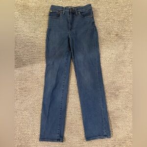 Madewell Blue Straight Leg Jeans Women’s Size 28T Mid Rise Classic Wash Denim